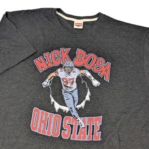 Homage Nick Bosa Ohio State Buckeyes Mens 3XL Charcoal Gray Graphic T-Shirt